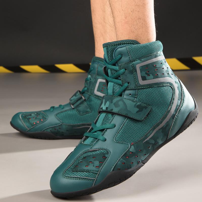 Spring and Summer New Men's and Women's Fitness Training Shoes Boxing Shoes High-top Fighting Shoes Velcro Sneakers