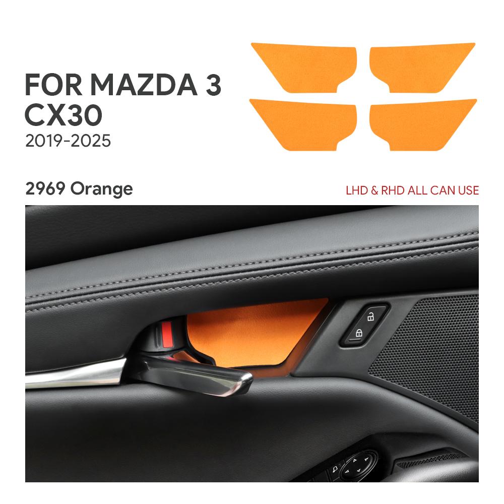 4PCS Top Suede Trim LHD RHD Sticker For Mazda 3 Axela BP CX30 CX-30 2019 2020 2025 2025 2025 2025 2025 Car Inner Door Bowl Panel