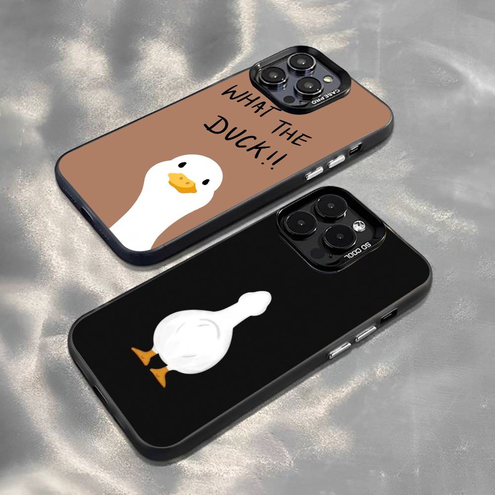Duck Phone Case For iPhone 17,16,15,14,13,12,11 Plus,Pro Max,XS,Colorful Silver Phone Case Funda Cover