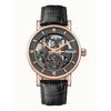 The Herald Leather Strap Black Skeleton Dial Automatic I00403B Men's Watch