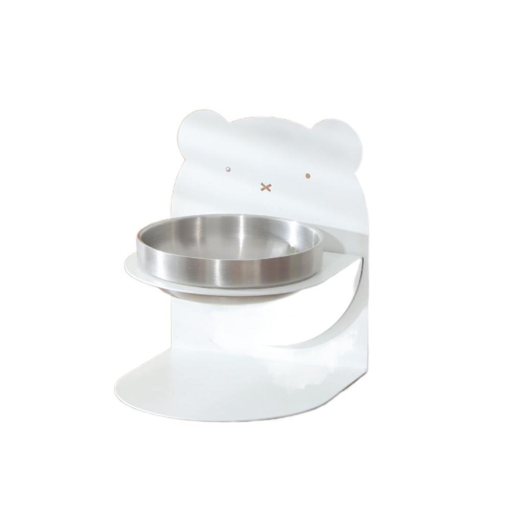 

Миска для питомца с защитой от опрокидывания, съемная, большой вместимости, наклонная миска, легко моющаяся, миска на высокой ножке, для кошек белый