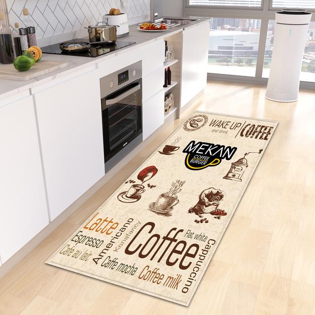 Kitchen Floor Mat Doormat for Living Room Bedroom Door Balcony Decorative Floormat Non-slip Long Strip Area Carpet