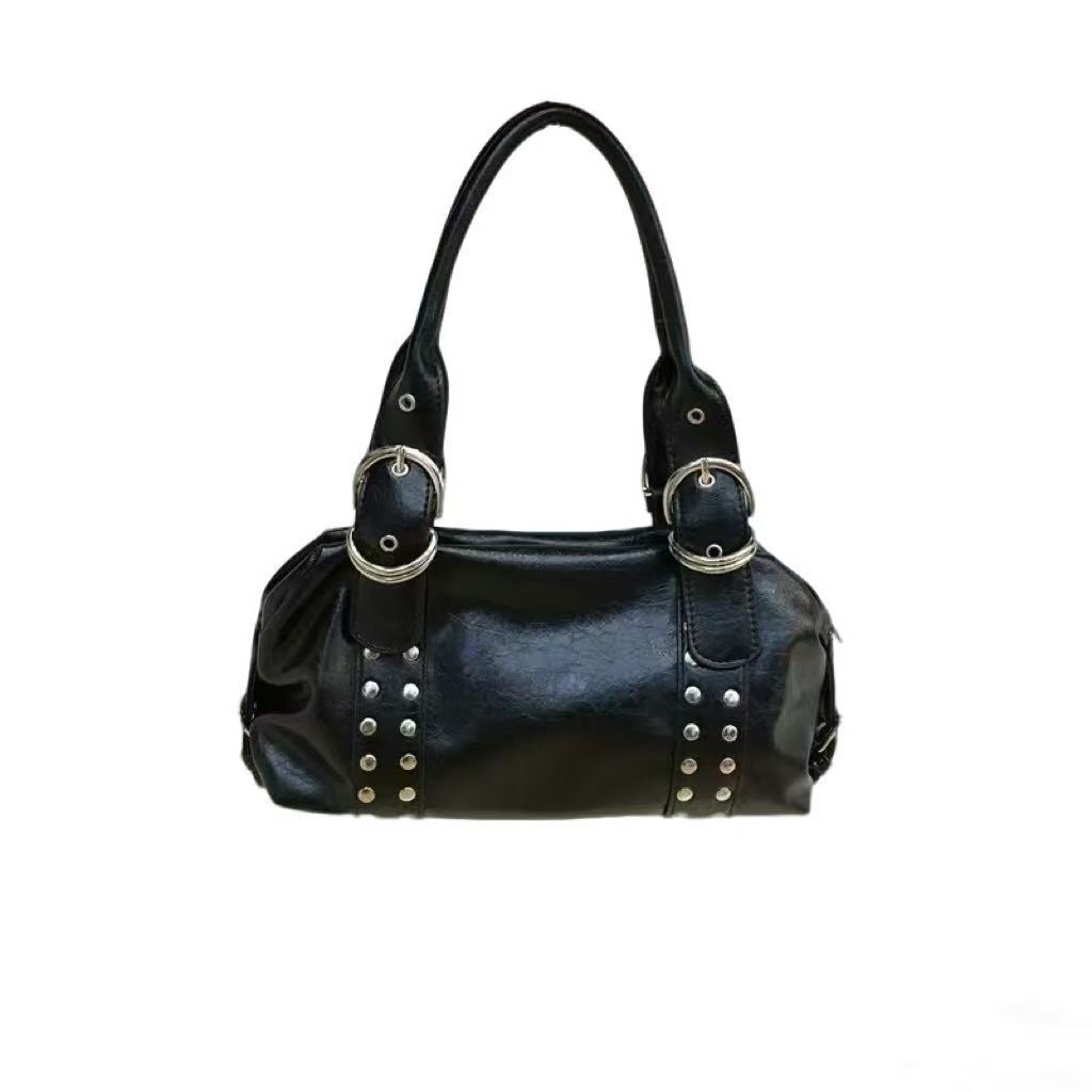 IELGY Casual Portable Tote Bag Willow Nail One Shoulder Underarm Motorcycle Bag