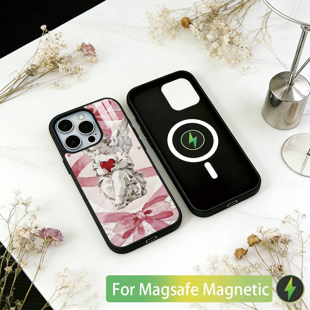 Cupid's arrow Phone Case For iPhone17,16,15,14,13,12,11 Plus,Pro Magnetic For Magsafe Wireless Charging