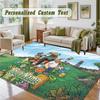 Crystal Velvet Square Rug Custom NamePlants vs. Zombie Pattern Non Slip Home Floor Decor Rug