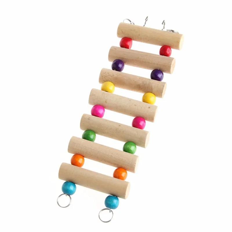 1PC Wood Ladder for Parrot And Hamster Climbing Rope Harness Cage Toy for Parakeet Pet Accessories