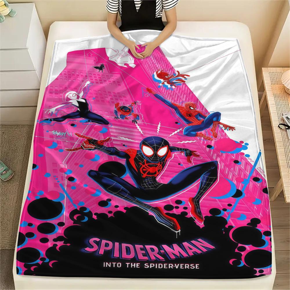 1PC Spider-Man Print Flannel Blanket, High quality Comfortable for All Seasons, Home Decor, Warmth and Comfort, Perfect for Christmas Gifts