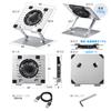 Sanwa Direct Laptop Cooler Stand, Aluminum, Silent, Stepless Angle Adjustment, Height Adjustment, 15.6-inch Compatible, 2 USB Ports, USB Powered, 400-