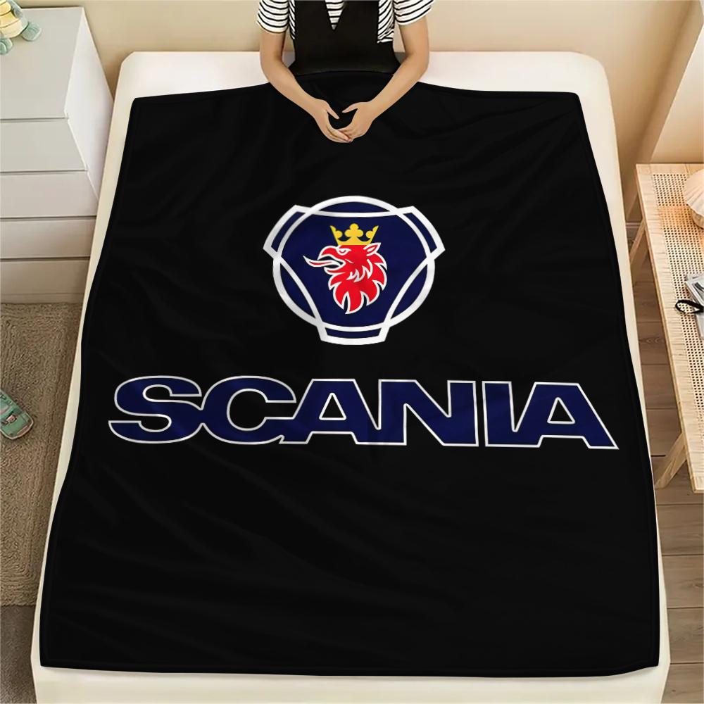 

1 шт. Фланелевое одеяло с принтом Scania, Высокое качество, Для всех сезонов, Декор для дома, Тепло и уют, Идеально для рождественских подарков 80cm x 120cm