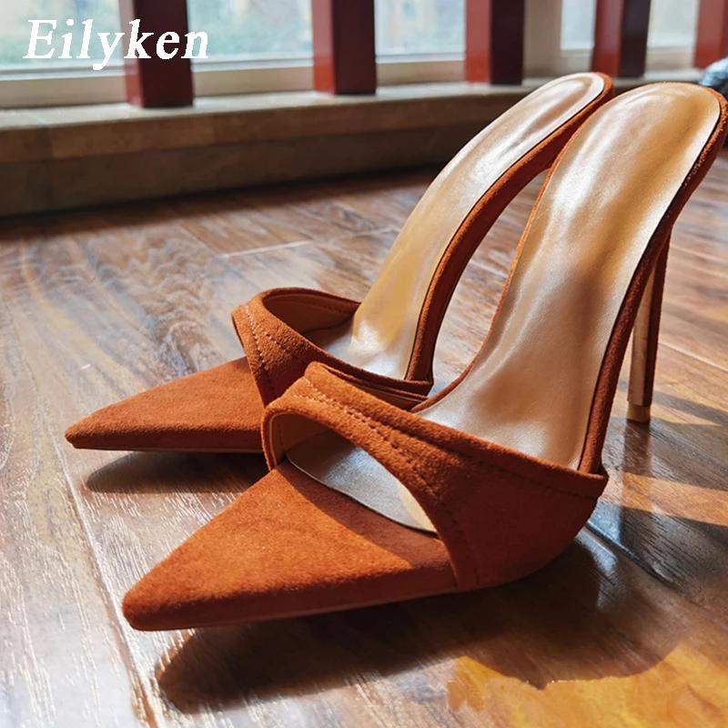 Fashion Eilyken Summer Fashion Stiletto Heels Women Slippers Sandals Banquet Dress Mules Slides Bridesmaid Wedding Shoes
