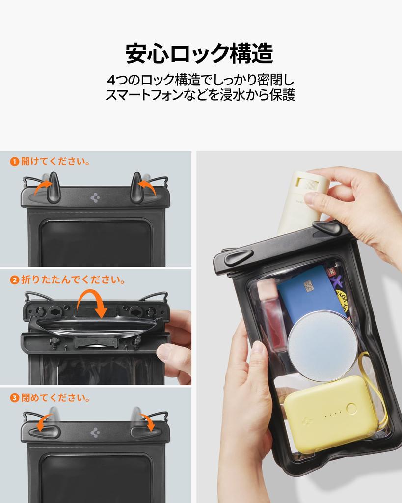 Spigen Waterproof Smartphone IPX8 Valuable Neck Crossbody Shoulder Underwater Touch Compatible with iPhone ACS09745 Dual-Type Case, Certified,