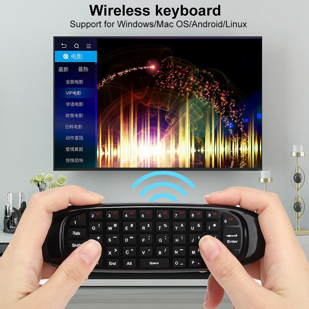 C120 USB 2.4G Wireless Flying Mouse Keyboard Remote Control for Windows Mac OS Android Linux