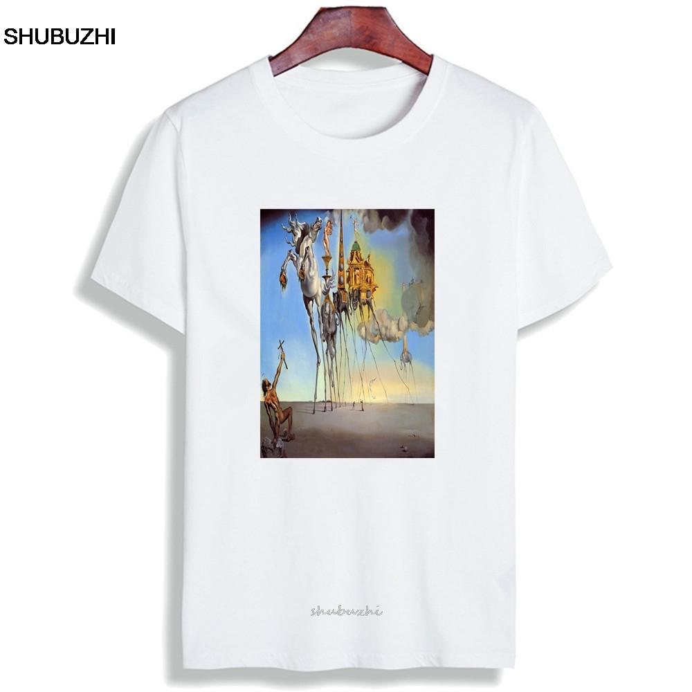 Skipoem Funny T shirt  Salvador Dali Surreal Art Cotton O Neck Tshirt Plus Size Short Sleeve Brand  TShirt Tops