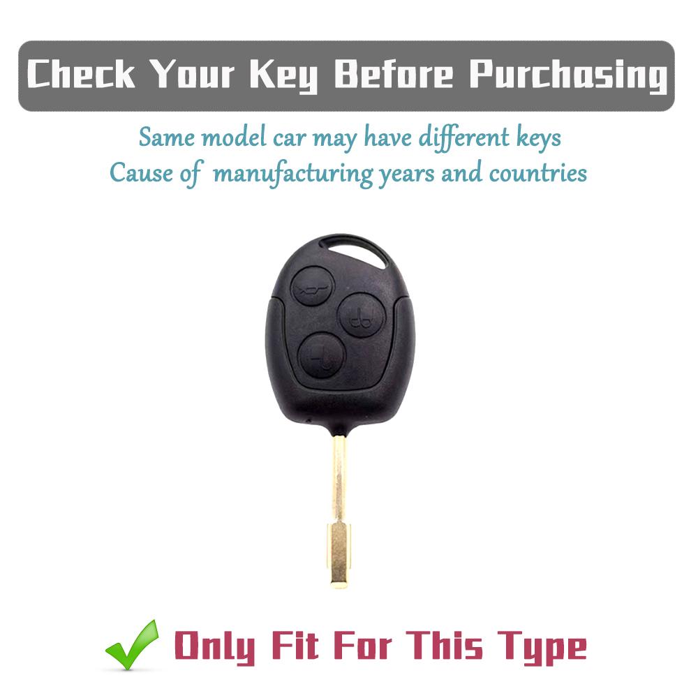 Soft TPU Key Fob Cover for Ford Mondeo Focus Fusion Fiesta Galaxy Transit-Soft Protective Case Shell with Keychain Accessories