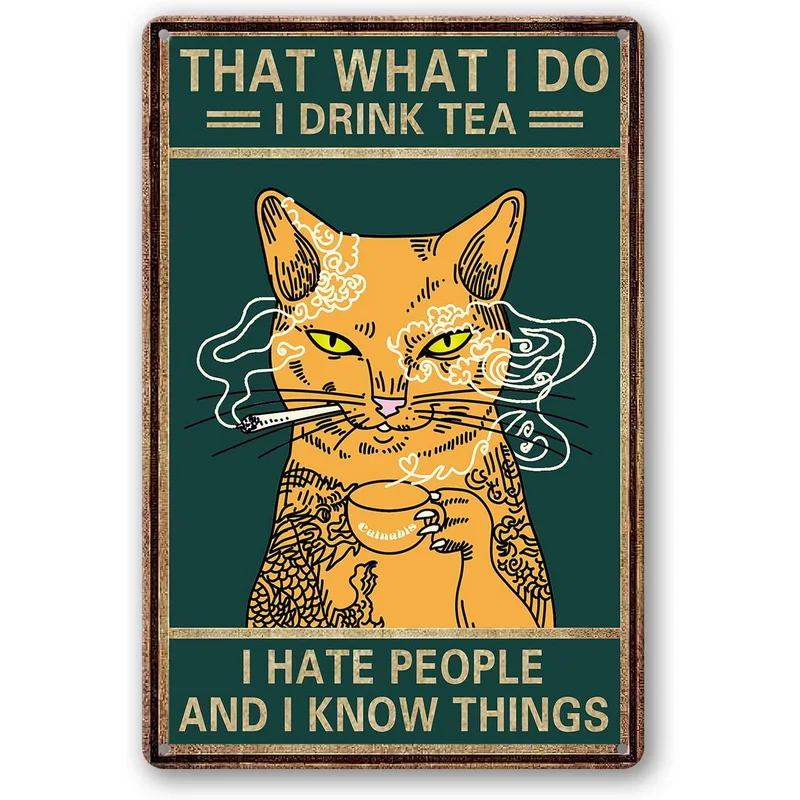 Cats Decor Funny Metal Tin Signs I Love you to the moon and Back Cat Posters for Home Bathroom cafe Pub Bar Gifts for Cat Lov