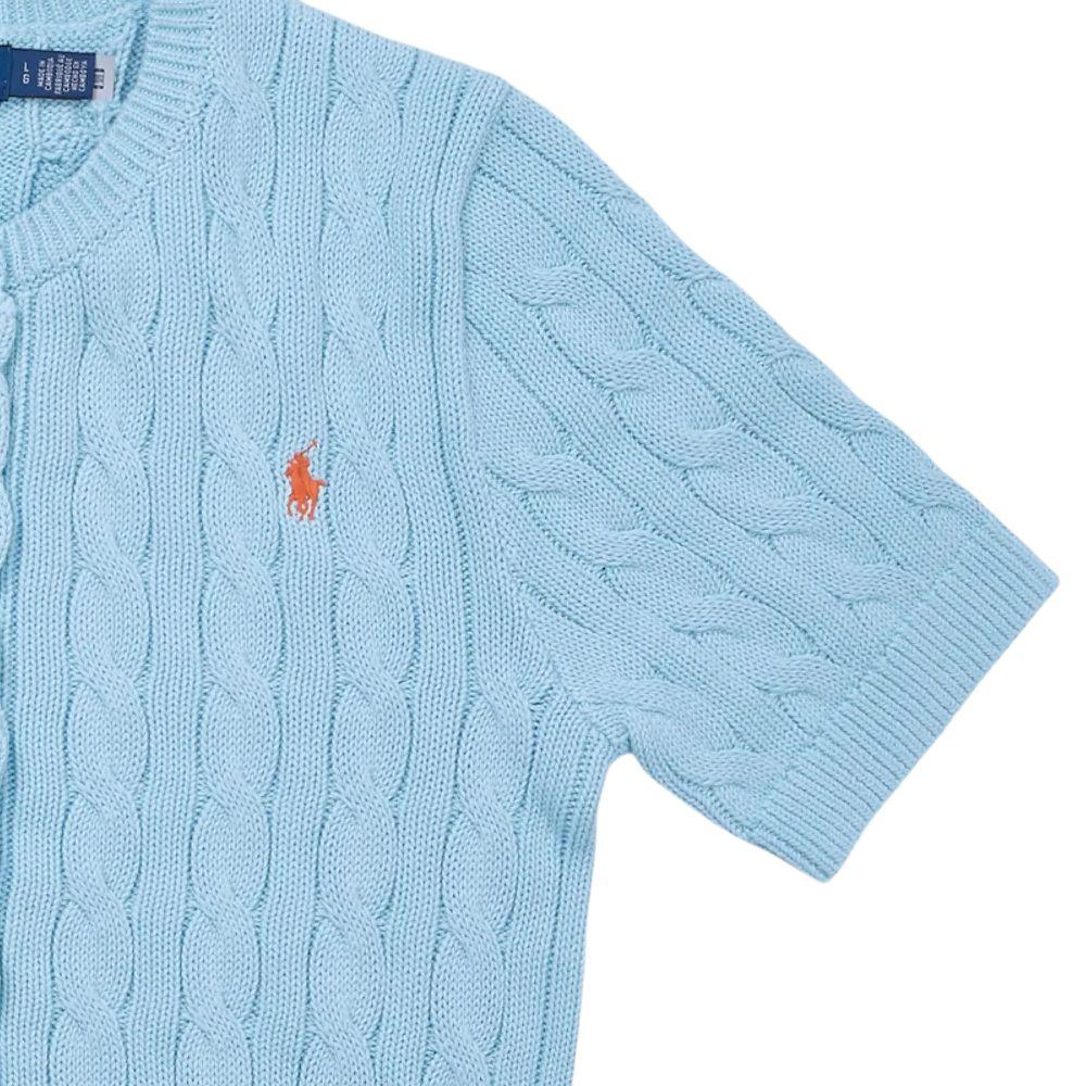 Polo Ralph Lauren FW25 Pony Embroidered Crew Neck Button Short Sleeve Knit Top Women tops WMPOSWENDW20446-400