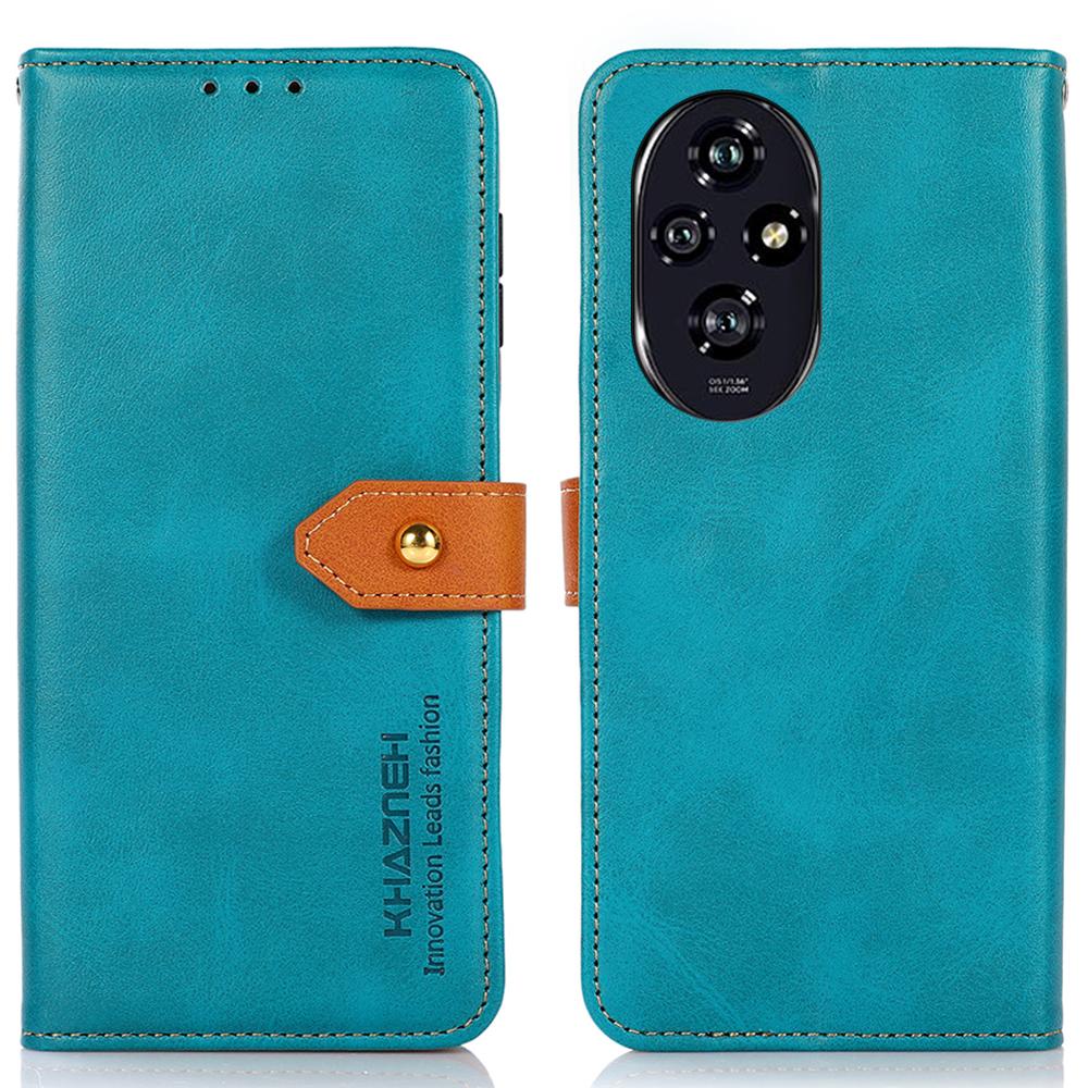 

KHAZNEH For Honor 200 5G Stand Phone Case Wholesale PU Leather Phone Stand Cover Magnetic Shell Blue