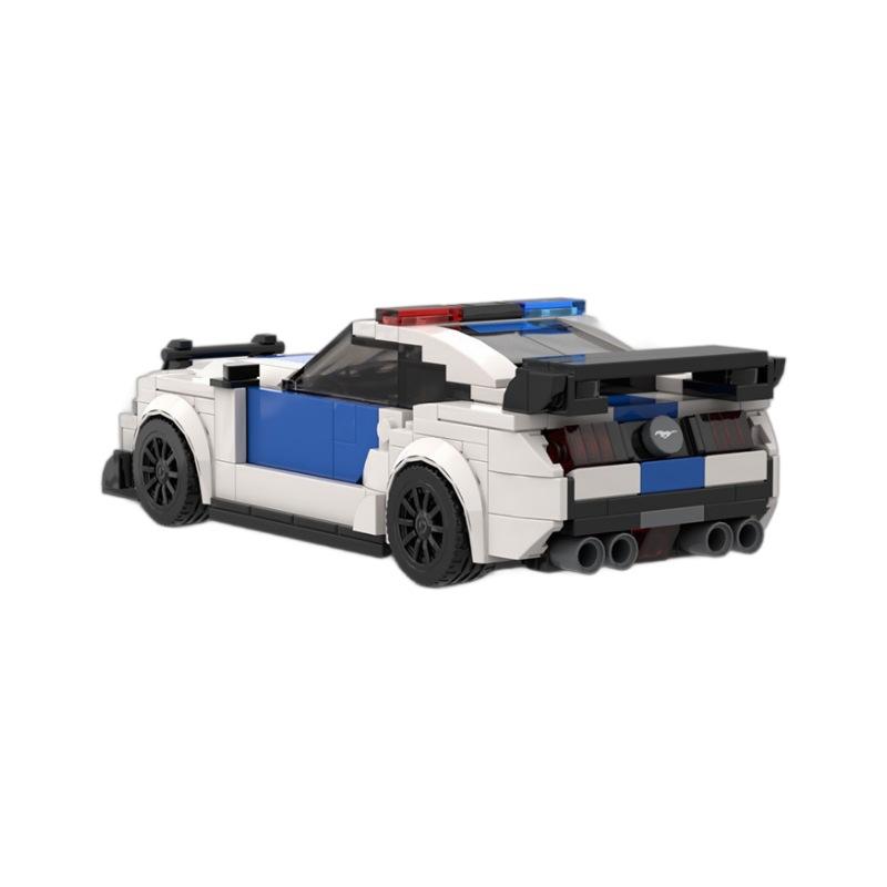 Compatible With Building Blocks MOC Set Racing Speed 8 Gefort Mustang Police Car Roadblock Sports Car Boy