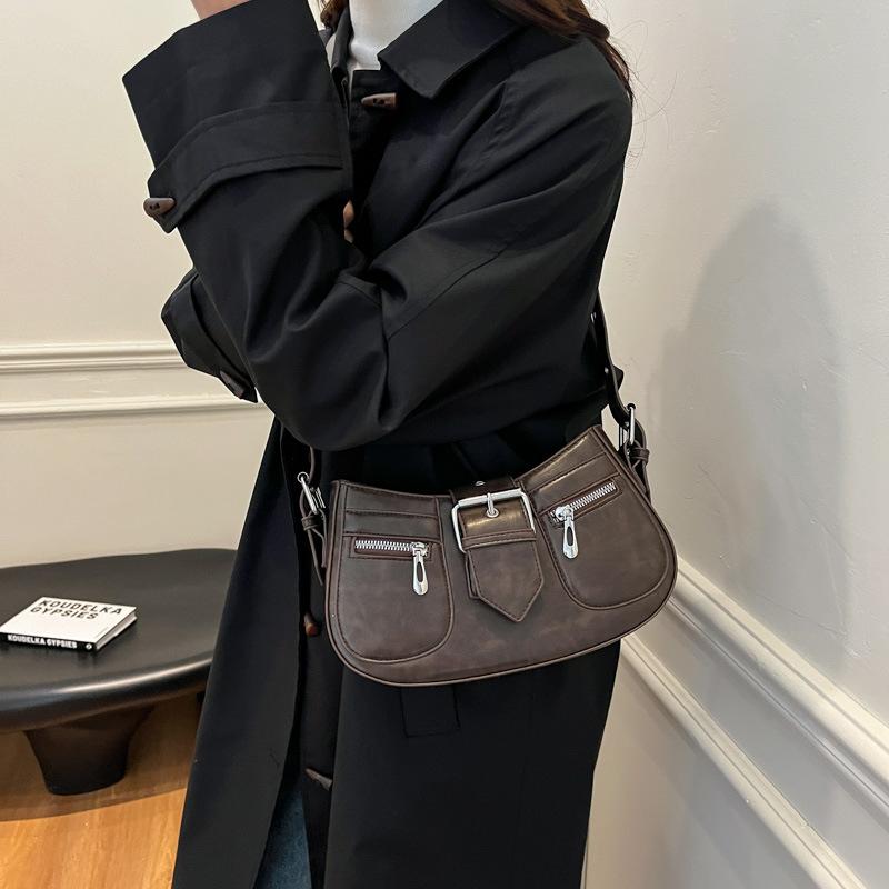 

Solid color versatile high-texture bag hand-held underarm 2025 new fashionable women s shoulder messenger bag 26*7*14