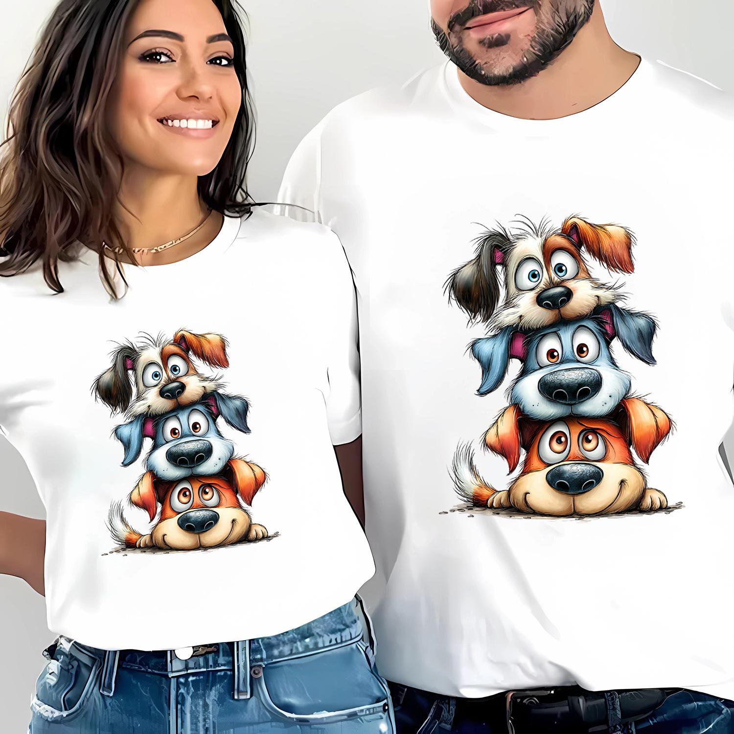

D06-25 MINISO 2026 Summer High-quality Printed Pure Cotton Shoulder Style Men s and Women s Round Neck Short Sleeved Couple T-shirt S разноцветный