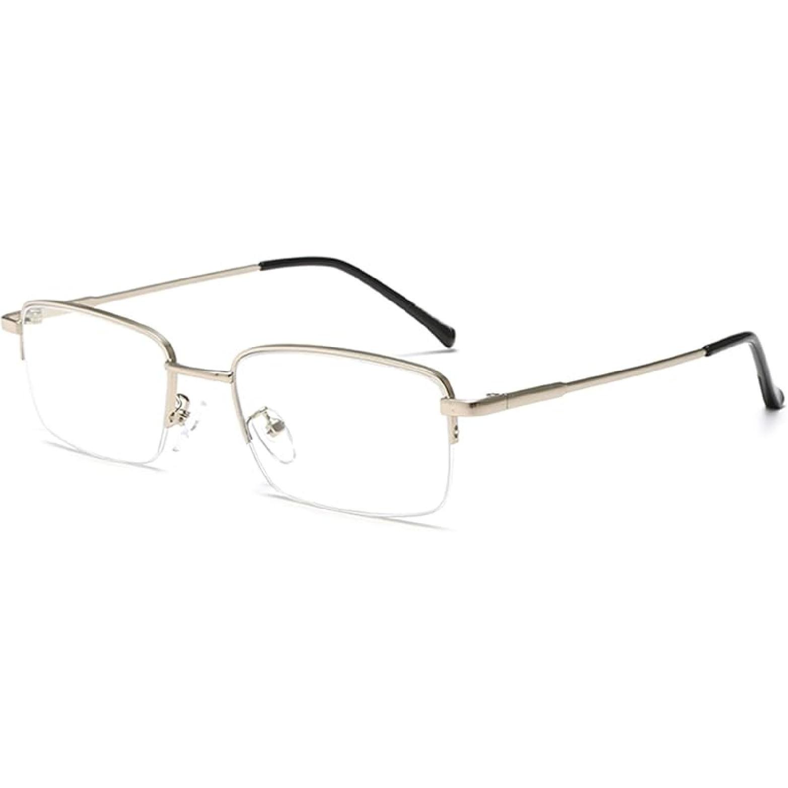 LJCZKA Half Rimless Blue Light Blocking Glasses Women Men Fresh Rectangle Computer Business Glasses серебряный