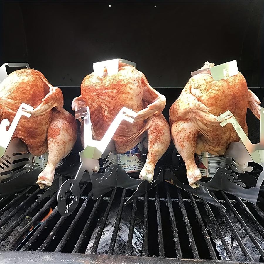 Estante para Pollo a la Parrilla con Forma de Lata de Cerveza de Motocicleta Acero Inoxidable Soporte para Pollo Biker Herramienta Divertida para Barbacoa Pollo Asado Caballero