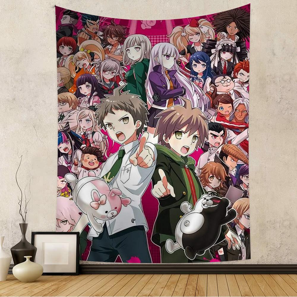 Classic Anime Game Series Danganronpa Colorful Tapestry Wall Hanging Bohemian Wall Tapestries Mandala Wall Art Decor