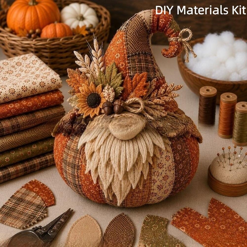 Vintage Style DIY Sewing Kit Floral Fabric Patchwork Pumpkin Friends Kit Autumn Home Decor