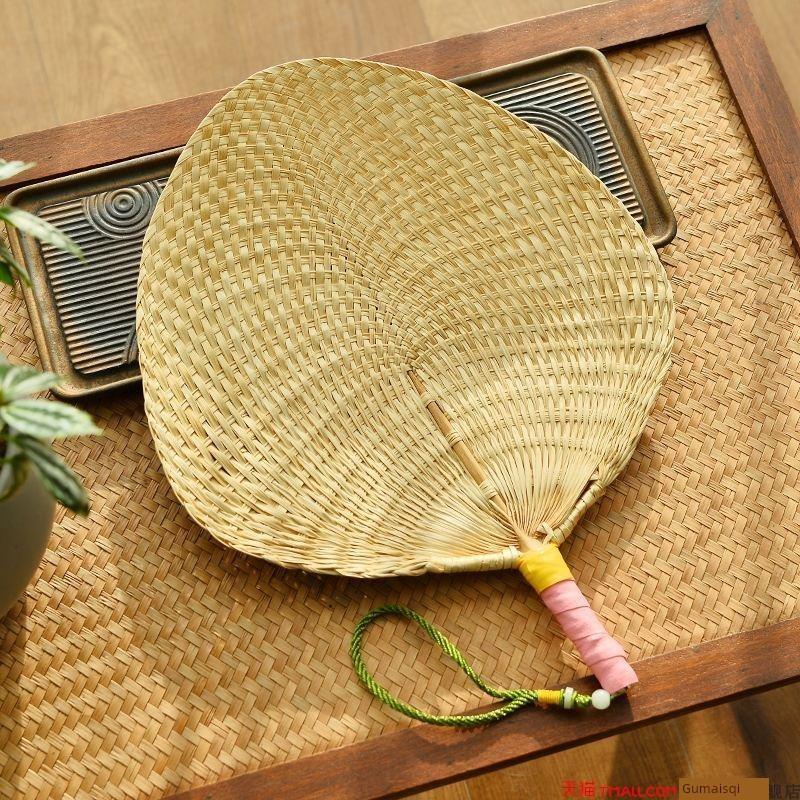 Traditional Leaf Palm Leaf Edging Cattail Leaf Fan Handheld Fan Retro Nostalgic Old Objects Natural Fan Surface Asymmetry
