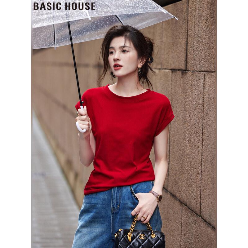 

Basic House Red Text Radio Loose Short Sleeve T-Shirt L