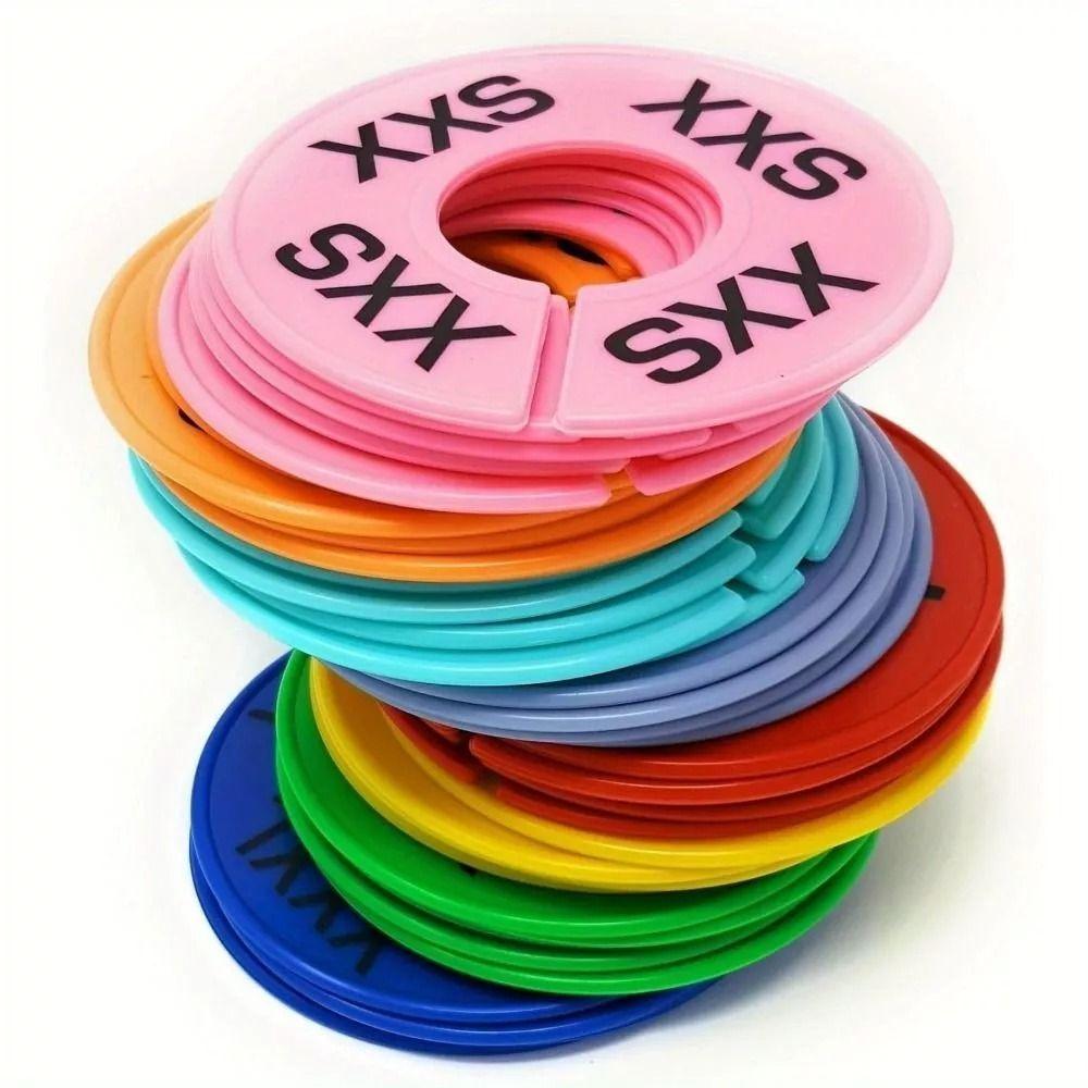 8Pcs XS-XXL Clothes Size Dividers Round Rectangular Garment Tags New Size Marking Ring  Shop