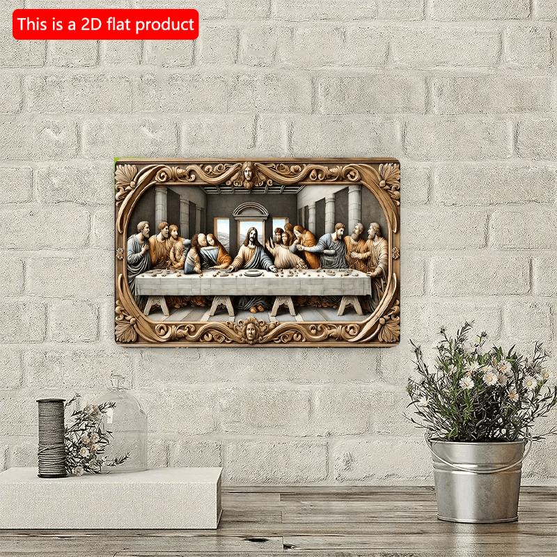 

2d Flat 30*20m, The Last Supper Retro Sign, Home Decor, Garden Outdoor Wall Gift, Wooden Material, for Home, Kitchen, Garden, Bedroom, Bar Decoratin. 30*20cm