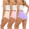 Women's High Waist Lace Briefs 3Pcs/Lot Soft Skin Friendly Seamless Breathable Panties Tummy Control Stretch Underwear