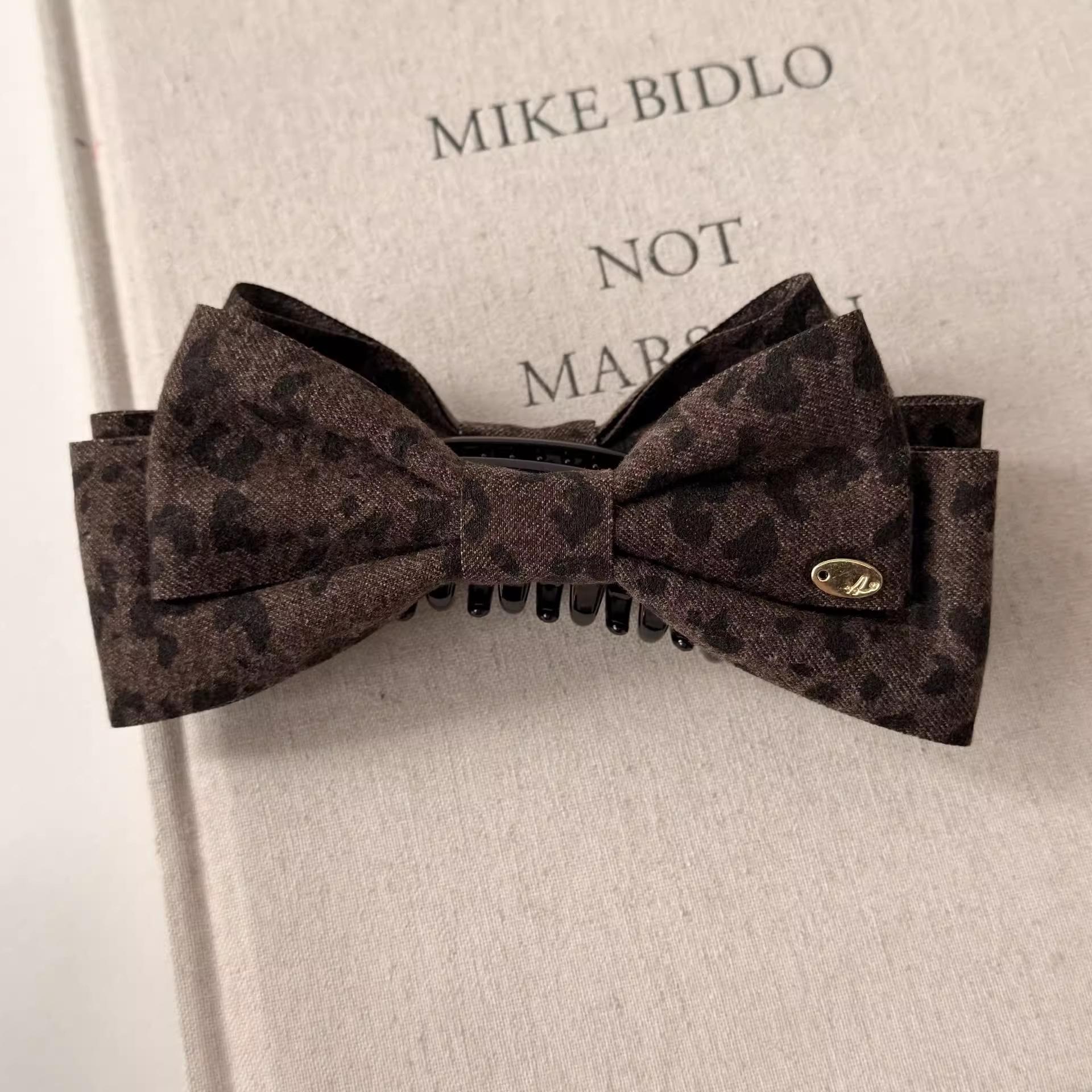Retro Leopard Print Bow Clip - 2025 High-End Hair Accessory