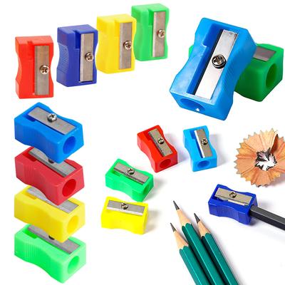 5/10/20PCS Taille-crayon Couleurs Mixtes Aléatoires Plastique Trou Unique Taille- Crayons Manuels Papeterie Utile Cadeaux Étudiants ZYF