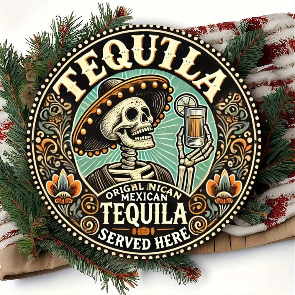 Vintage Tequila Metal Tin Sign 8x8 Inch Retro Wall Decor Home Bar Cafe Garage