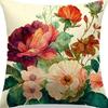 American Retro Linen Peach Leather Velvet Pillow Case Living Room Sofa Office Car Cushion