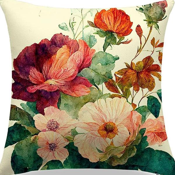 American Retro Linen Peach Leather Velvet Pillow Case Living Room Sofa Office Car Cushion