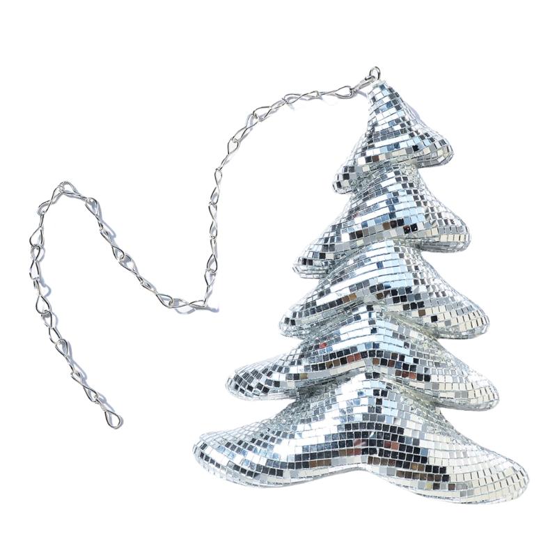 

Мерцающие стеклянные дискотечные безделушки подвесные украшения для Рождества стильные праздничные украшения для помещений аксессуары для вечеринок серебряный