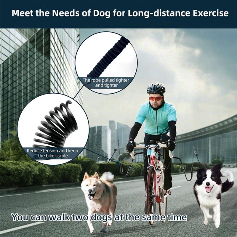 

A25F-For Riding Exercising Cycling Dog Bike Leash Heavy Duty Attachment Hands Free Dog Bicycle Leash
