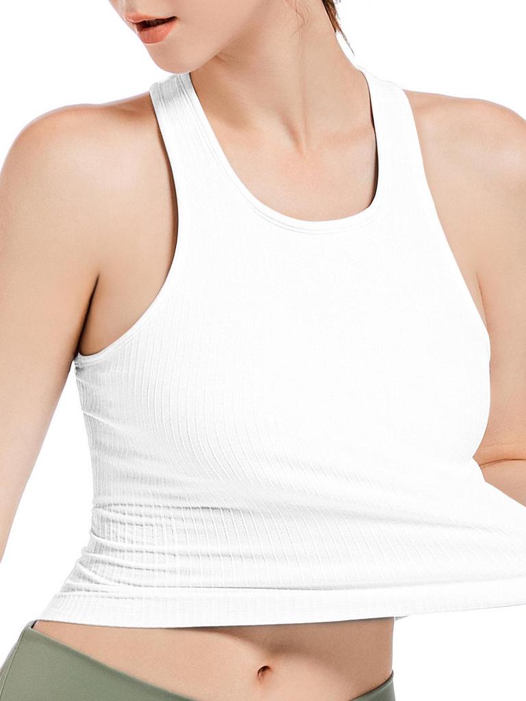 Lulu Women's Racerback Sports Tank Top with Chest Pads - Outdoor Summer Yoga Wear