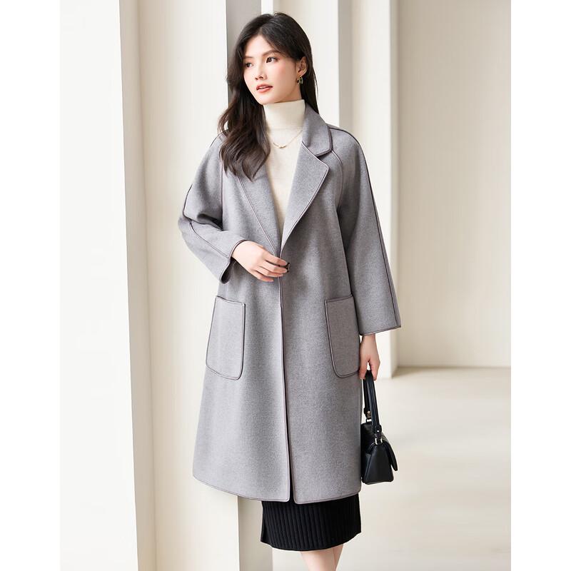 Demana Women's Single-Button Lapel Double-faced Wool Coat