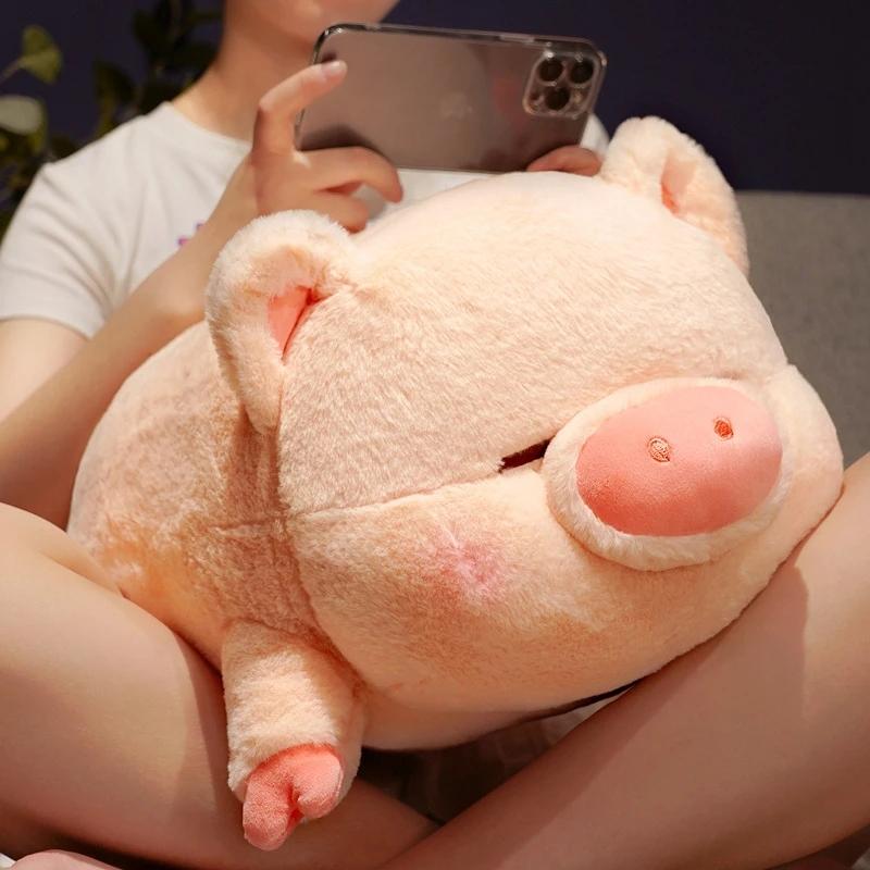 Chubby Pig Beruhigende Plüschpuppe Liegendes Plüschschweinchen Spielzeug Tier Weiches Plüschkissen Kinder Baby Komfort Geschenk