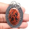 Pendant Mahogany Obsidian Gemstone Gift For Her Silver Jewelry 2.25"