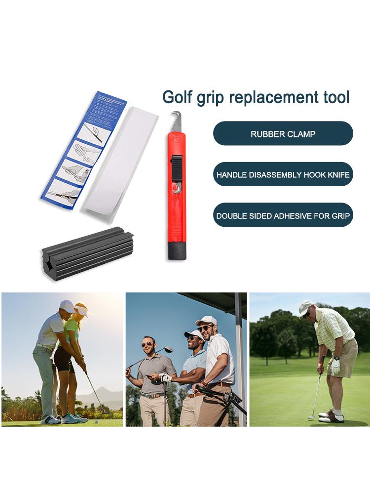 Club Cover Removal Repair Tool Set Hook Blade Golfs Grip Dismantling Assembly Set Rubber Vise Clamp for Golf Club Regripping