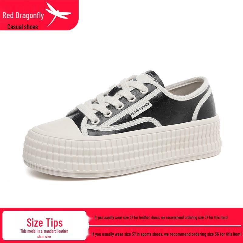Red Dragonfly Women s White Platform Biscuit Shoes - Autumn 2024 40