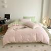3pcs Skin Friendly 100% Cotton Duvet Cover Set Soft Comfortable Bed Sets Customizable Sizes Solid Color Comforter Cover No Sheet