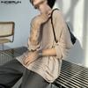 INCERUN Men Round Neck Long Sleeve Solid Color Comfy Thin Tops T-shirts