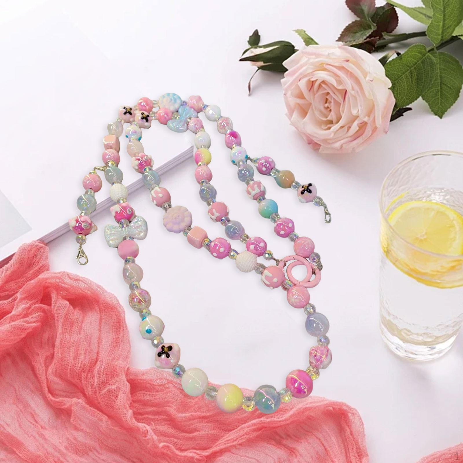 

Намисто-ланцюжок для телефону, шнурок для мобільного телефону, милий креативний аксесуар для сумки, кольоровий брелок рожевий