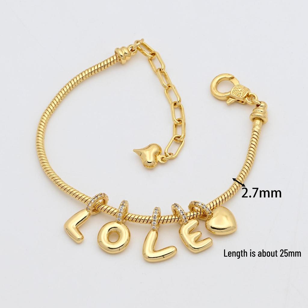 Neues Alphabet Blasen Anhänger Halskette & Armband Zubehör (A-Z)